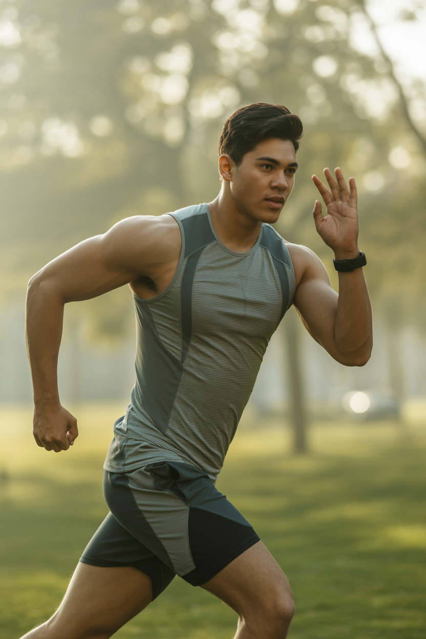 AI-generated fitness brand campaign photo